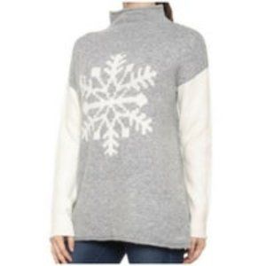 NWT Cupcakes & Cashmere Mock Turtleneck Snowflake Sweater Size 1X